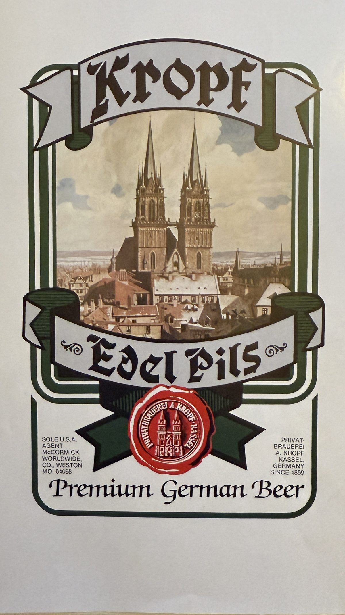 „Kropf Edel Pils – Premium German Beer“